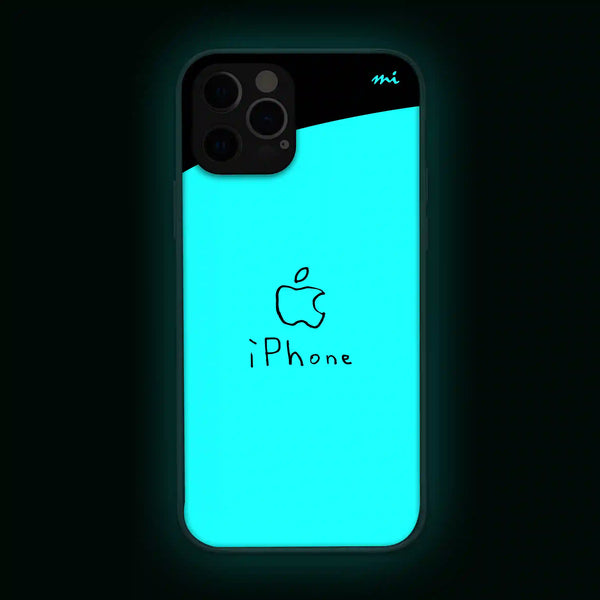 Apple Logo Hand Written | Glow in Dark | Phone Cover | Mobile Cover (Case) | Back Cover