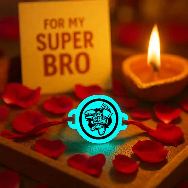 Eat Sleep Gamer | Rakhi | Glow in Dark
