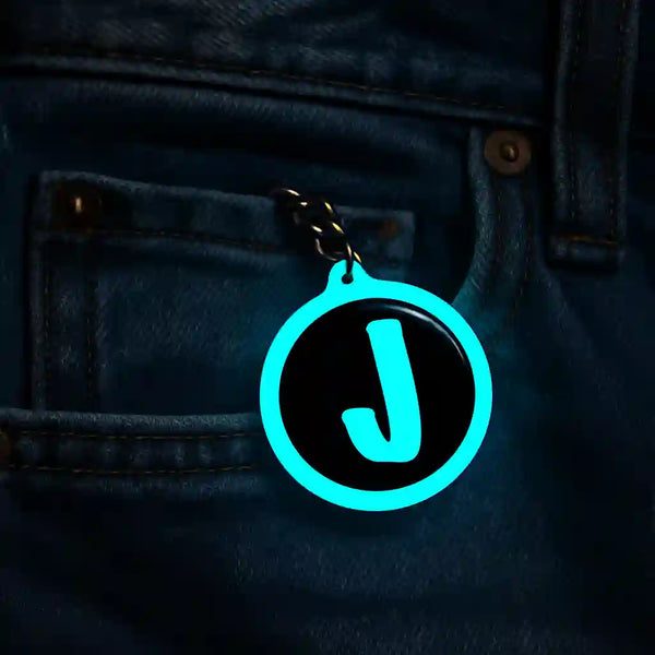 J | Keychain | Glow In Dark