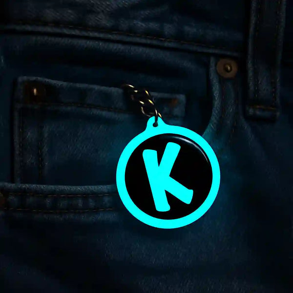 K | Keychain | Glow In Dark