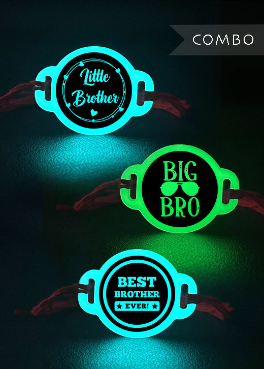 Combo | Big Bro | Little Brother | Best Brother Ever | Rakhi | Glow in Dark