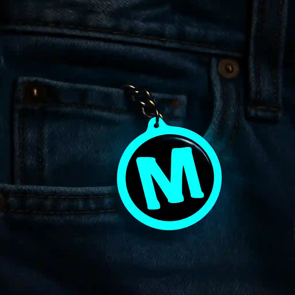 M | Keychain | Glow In Dark