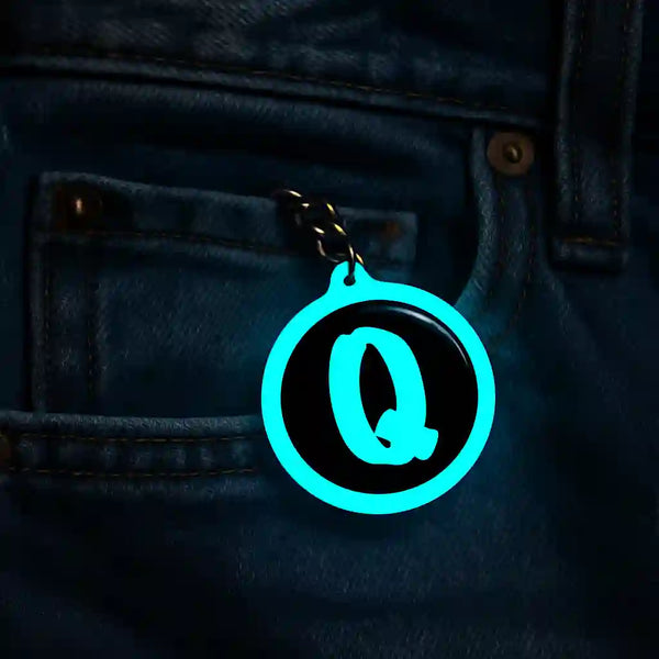 Q | Keychain | Glow In Dark