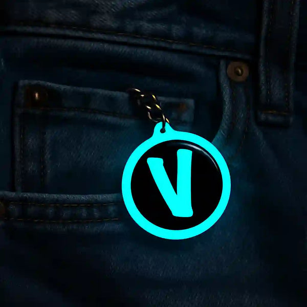 V | Keychain | Glow In Dark