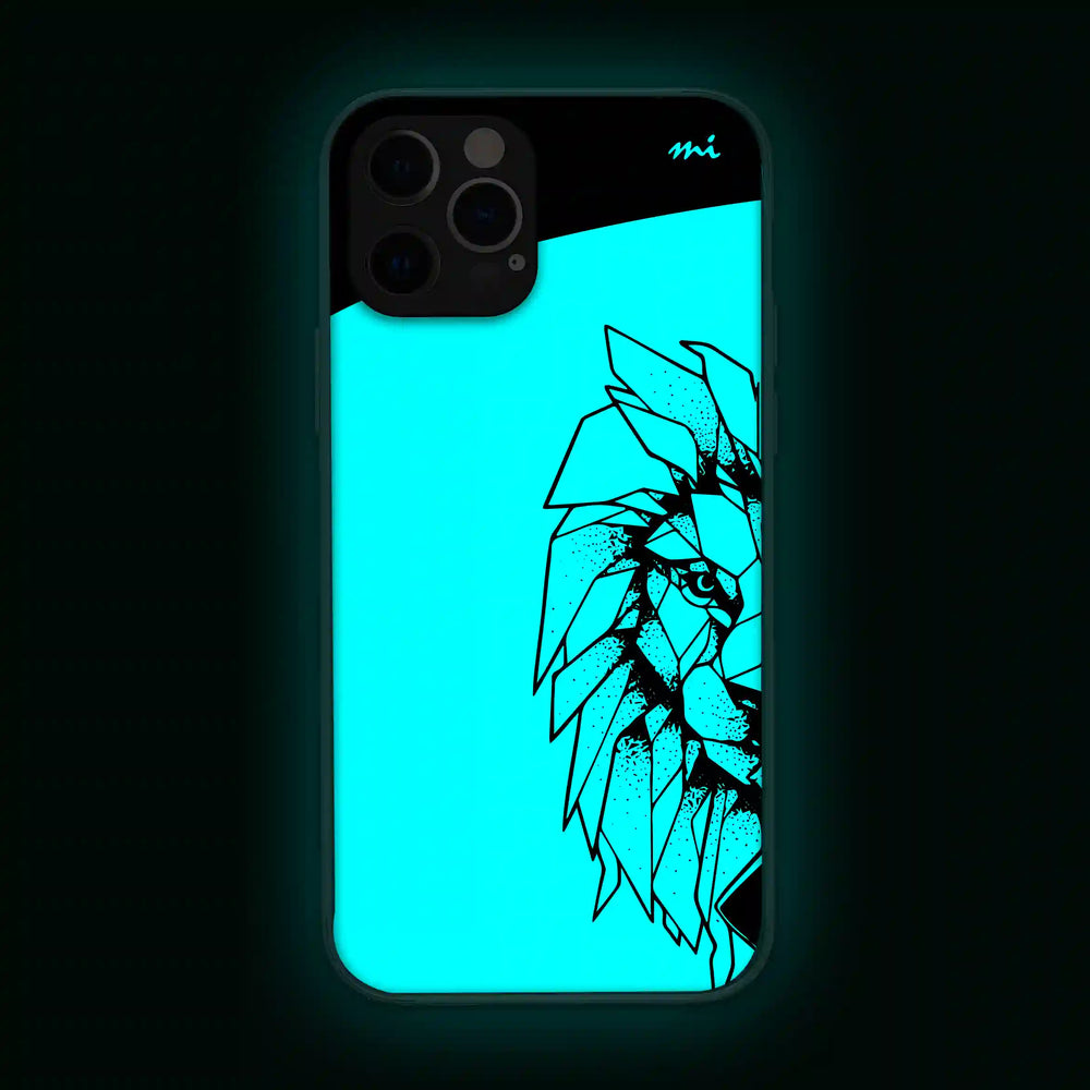 Lion Line Art Abstract Glow in Dark Phone Cover Mobile Cover  (Case) Back Cover
