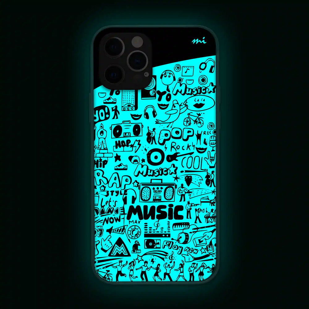 Music Art Abstract Glow in Dark Phone Cover Mobile Cover (Case)  Back Cover