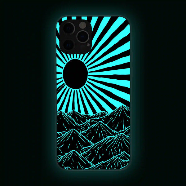 Black Moon and Mountains Art | Abstract | Glow in Dark | Phone Cover | Mobile Cover (Case) | Back Cover