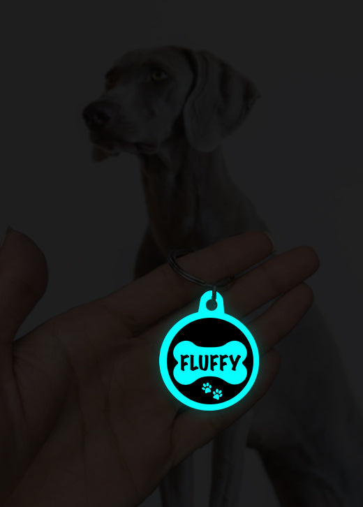 Fluffy | Dog Tag | Glow in Dark