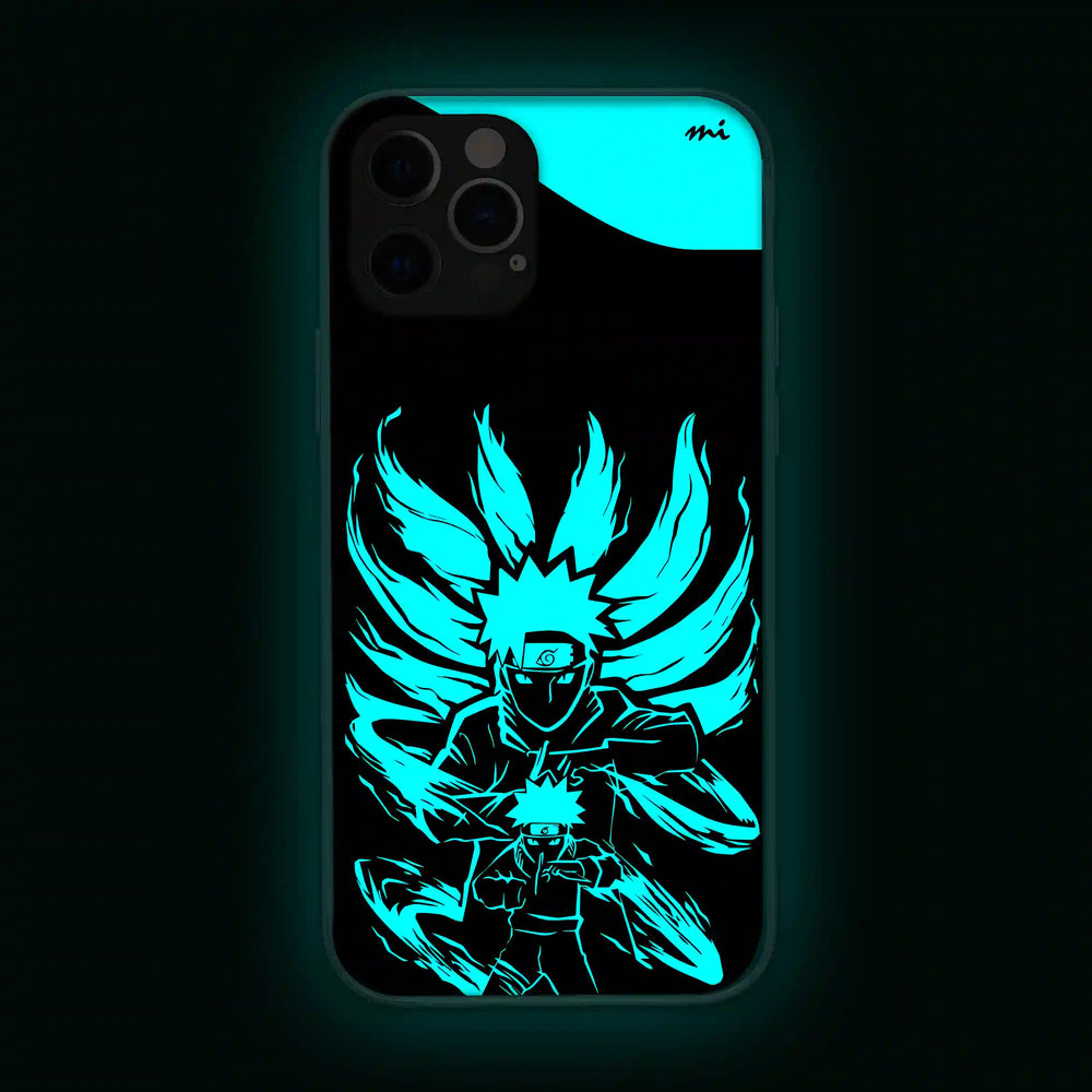 2 Naruto and Nine Tail | Anime | Glow in Dark | Phone Cover