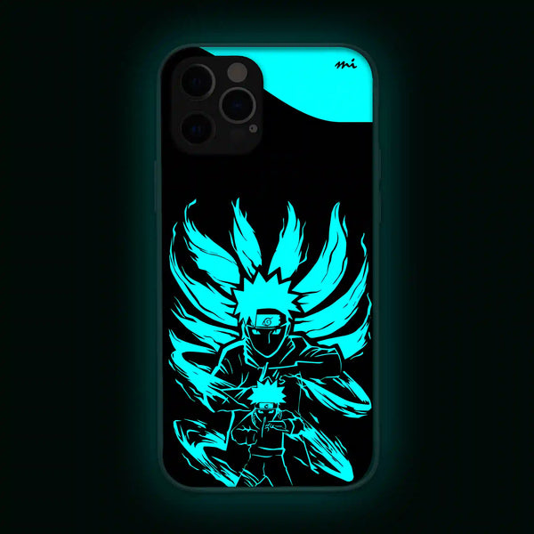 2 Naruto and Nine Tail | Anime | Glow in Dark | Phone Cover | Mobile Cover (Case) | Back Cover
