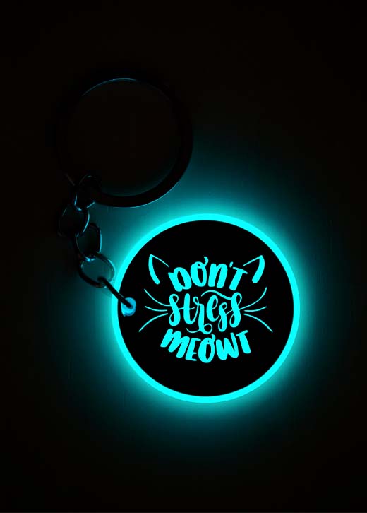 Don't Stress Meowt | Keychain | Glow in Dark