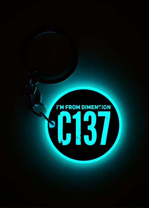 Dimension C137 (Rick and Morty) | Keychain | Glow in Dark