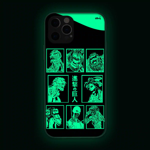All Titans | Attack on Titan (AOT) | Anime | Glow in Dark | Phone Cover | Mobile Cover (Case) | Back Cover