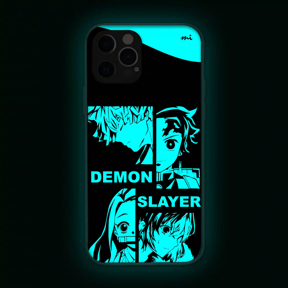 Demon Slayer (4 in 1) Tanjiro Anime Glow in Dark Phone Cover  Mobile Cover (Case) Back Cover