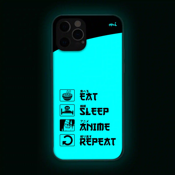Eat Sleep Anime | Anime | Glow in Dark | Phone Cover | Mobile Cover (Case) | Back Cover