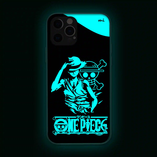 Monkey D Luffy & Flag | One Piece | Anime | Glow in Dark | Phone Cover | Mobile Cover (Case) | Back Cover